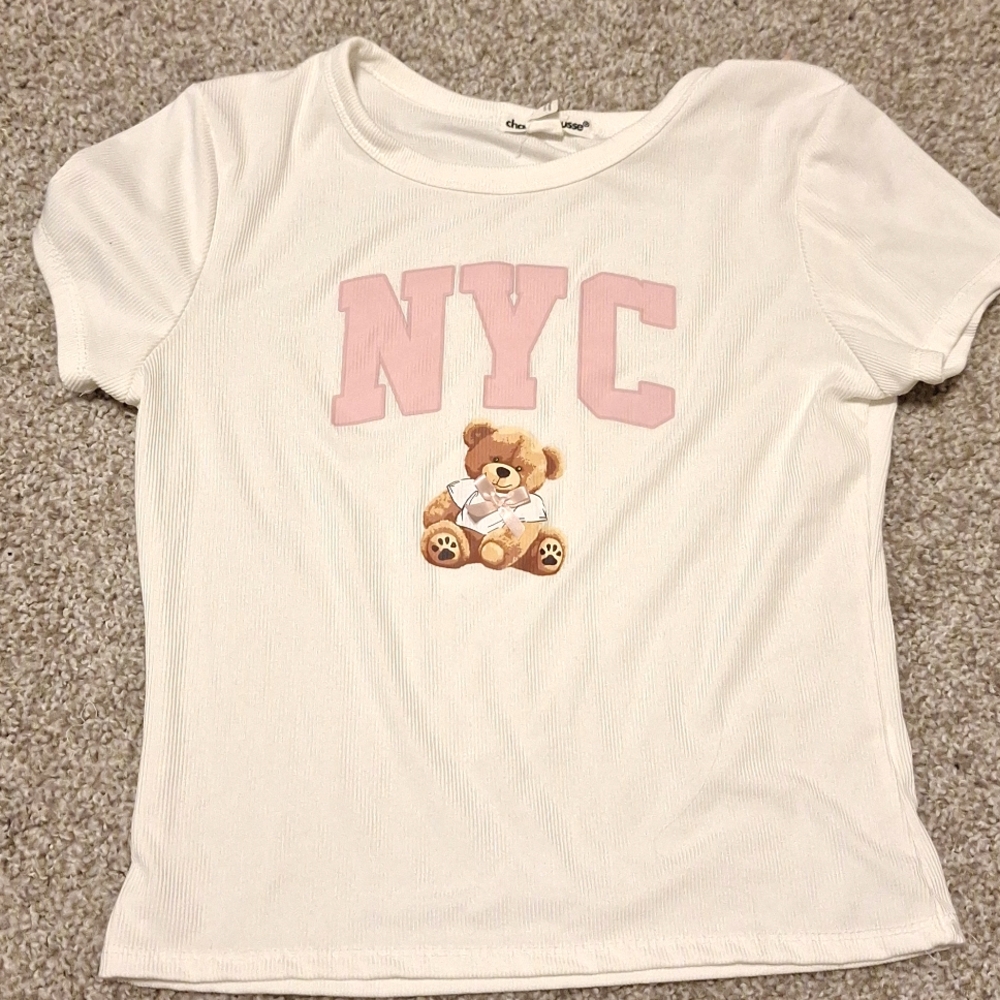 Charlotte Russe NYC Coquette Bear tee size L